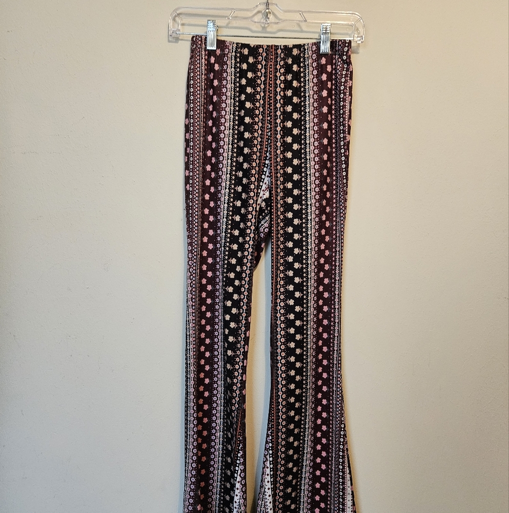 Black and Pink Patterned Pants